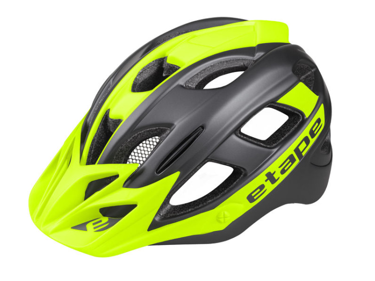 Juniorská cyklistická helma Etape Hero antracit /žlutá fluo mat. vel. 55-58 cm
